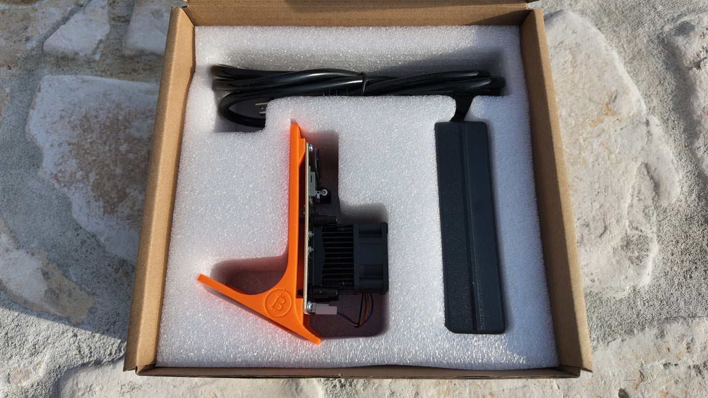 Bitaxe Gamma 601 open-source Bitcoin miner open box view