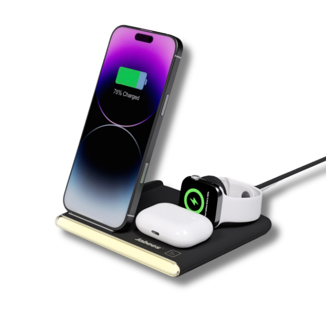 PowerGlow - Jabees PowerGlow 4-In-1 Foldable Wireless Charging Station with LED Night Light-5