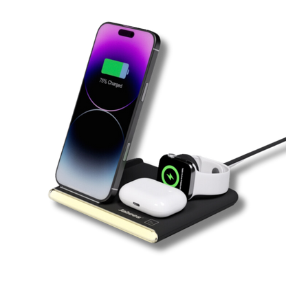 PowerGlow - Jabees PowerGlow 4-In-1 Foldable Wireless Charging Station with LED Night Light-5