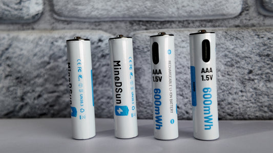 MineDSun AAA 1.5V USB-Rechargeable Lithium Batteries (600 mWh) – 4 Pack