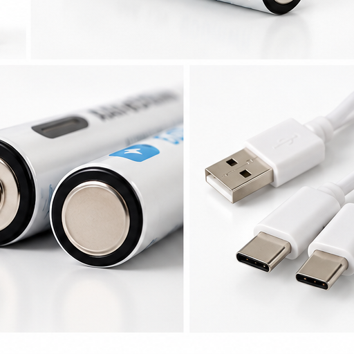 Close-up of MineDSun AAA 1.5V 600mWh rechargeable lithium batteries