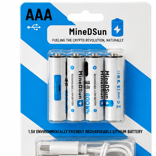 MineDSun AAA 1.5V rechargeable lithium batteries 4 pack with USB charging cable