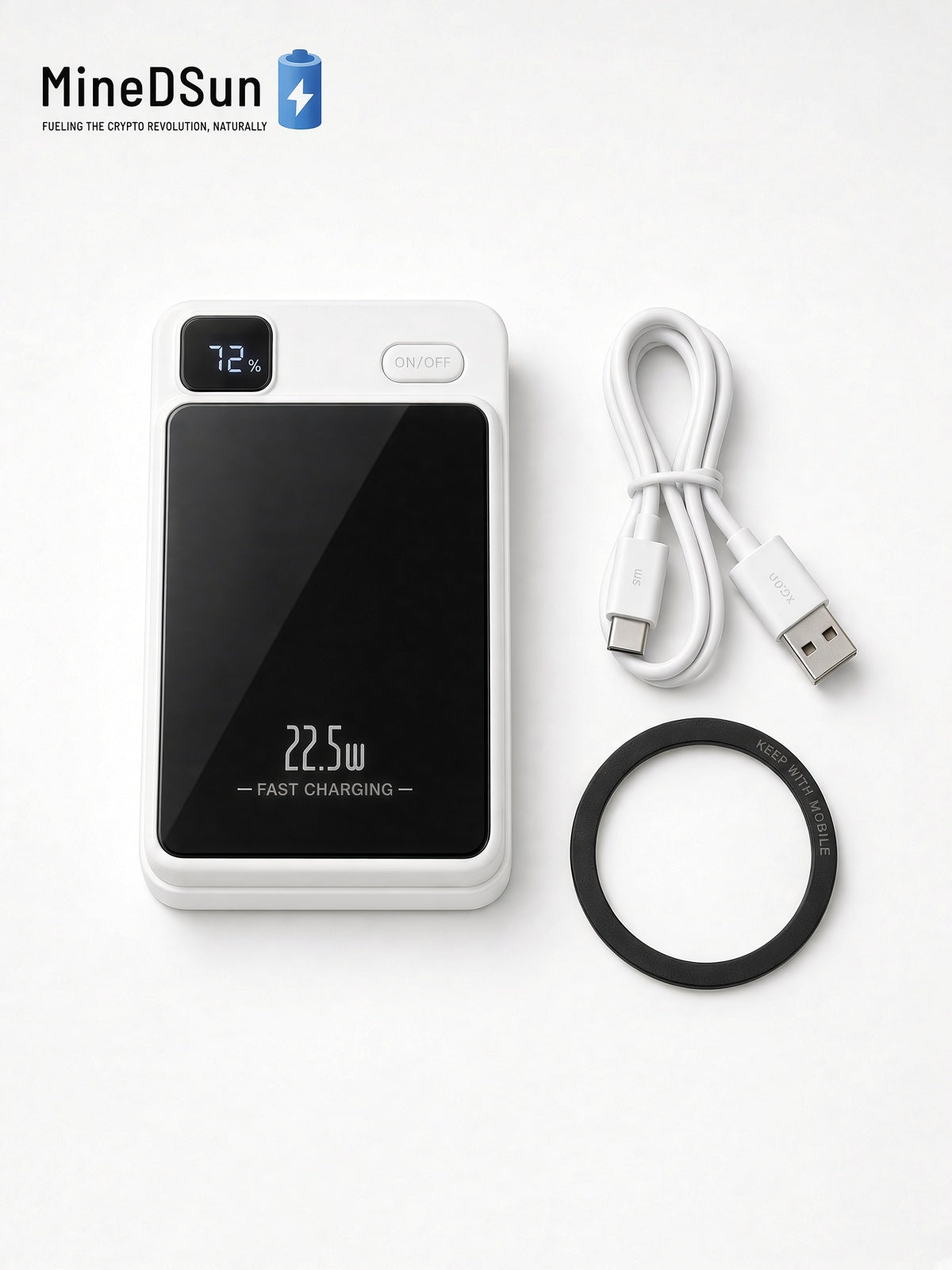 Magnetic wireless power bank for compatible smartphones